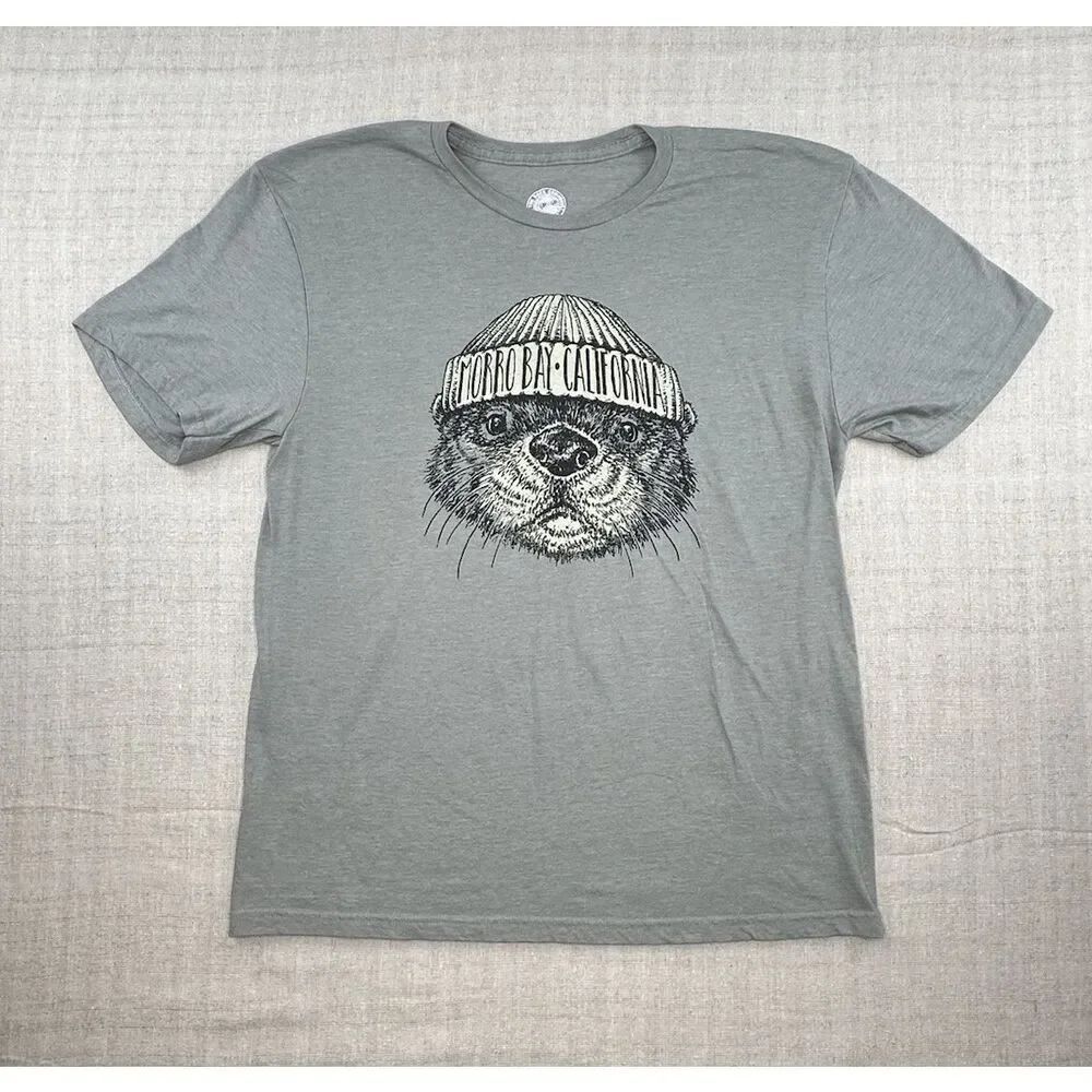 BAINBRIDGE ISLAND OTTER Men’s T Shirt Size Large Sage Green The Duck Company